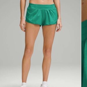 lululemon athletica Cascadia Green Hotty hot shorts